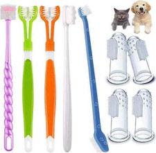 Cepillo de dientes para perro gato mascotas cepillos limpieza bucal canino 2pack
