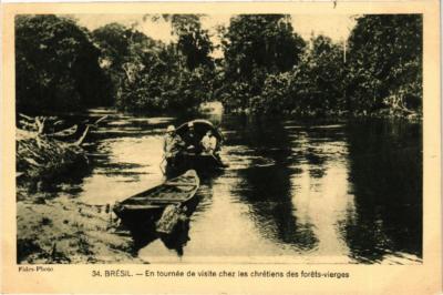 CPA AK Auf Tour Besuch bei Christen aus den Urwäldern BRASILIEN (622284)