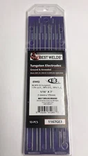TIG Welding E3 / Rare Earth Purple Electrodes 1/16" x 7" Length  10-pk FREE GIFT