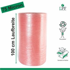Luftpolsterfolie 75my 100cm Blasenfolie Noppenfolie Verpackungsfolie Knallfolie