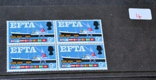 PRE-DECIMAL GB BLOCK OF 4. EFTA. 9D