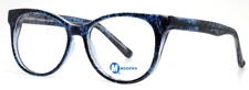 MODERN OPTICAL After Navy Womens Semi Cat Eye Full Rim Eyeglasses 52-17-140 B:44