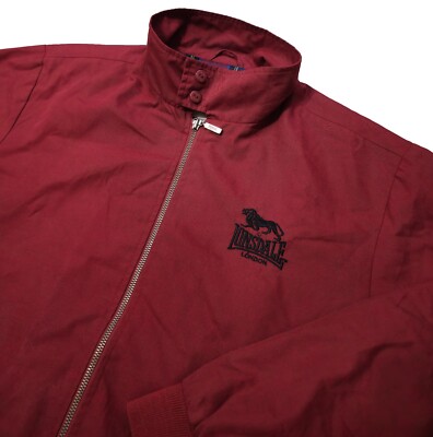 Lonsdale London Bomber Jacket Men's Red Full Zip Jacket Size XL