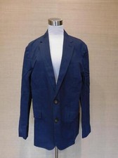 JCrew 168 Ludlow Slim-Fit Unstructured Suit Jacket Cotton-Linen 36R Navy F0127