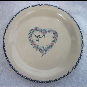 Home & Garden Party Hummingbird Heart Pattern Stoneware Salad Plate Discontinued