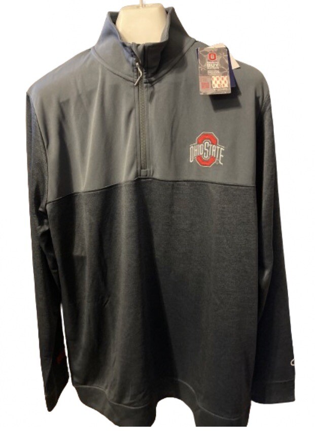 NWT Champion Men's Ohio State Buckeyes Quarter Zip Scarlet Grey
