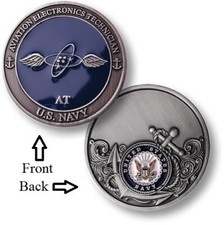 AT = Aviation Electronics Technician ~ Airdale ~ Navy Airman Challenge Coins ~