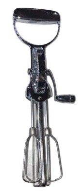 VTG Stainless Steel Chrome Egg Beater Hand Crank Mixer Chrome  Handle-Norpro(?)