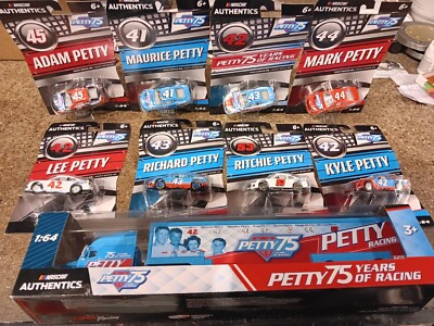 1/64 2024 NASCAR Authentics PETTY 75 Years Of Racing Wave 5 SET OF 8 Plus Hauler