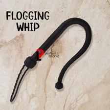 23'' Handmade Black Leather BDSM Crop Real Leather Slapper for Fetish & Slave