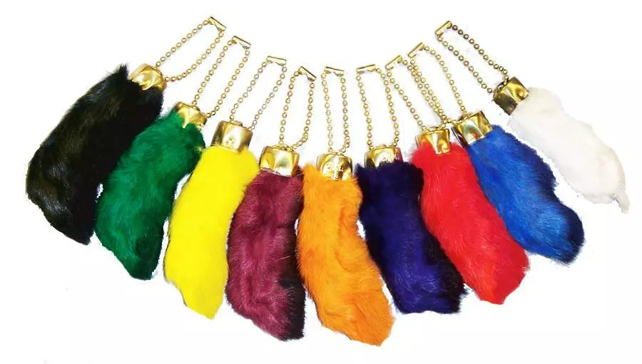 12x Lucky RABBITS FEET Real Authentic Foot Keychains Key Chains