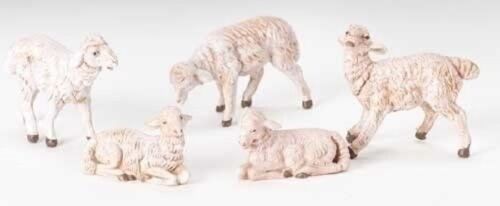 Roman Fontanini White Sheep Family, 5" Collection - 5 Piece Set (72539) - Picture 1 of 2