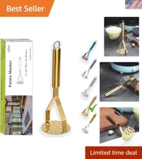 Heavy Duty Stainless Steel Potato Ricer with Gold Finish – Easy to Clean Masher