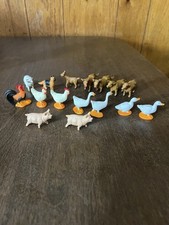 Safari Lot Of 16 Little Farm Animals Plastic Mini Figures Cow Chicken Goat Duck