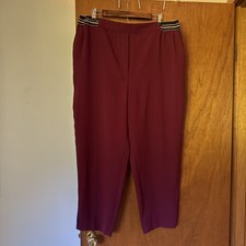 Anthropologie The Essential Pull On Trousers Women's Size XL Deep Red W Pockets