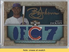 2013 Topps Triple Threads Black Gold Ink 5/10 Brett Jackson #119 Auto READ 0b2