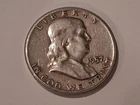 1957 D FRANKLIN HALF DOLLAR 50C US COIN IN CLEAR CAPSULE CIRCULATED 90% SILVER