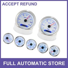Boat 7 Gauge Set GPS Speedometer Tacho Fuel/Temp/Oil/Volt/Trim for Marine