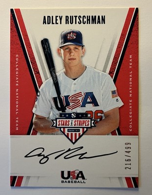 ADLEY RUTSCHMAN ROOKIE CARD 2019 USA Stars & Stripes #CNT AR Autograph 216/499