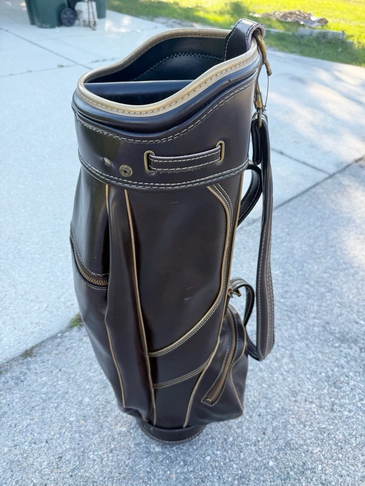 Vintage Ram Aries Golf Cart Bag 6–Way Divider - Made In USA - Dark Brown - Image 2 of 4