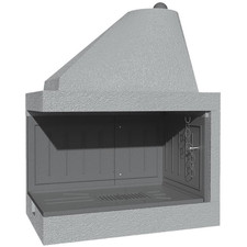 Camino Legna Prefabbricato Ghisa Focolare Aperto Reversibile DS110TGH Calore