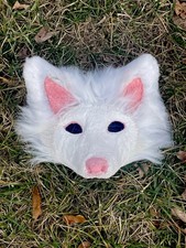White Canine Fox Therian Mask   Fully Lined with Sweat-resistant Neoprene
