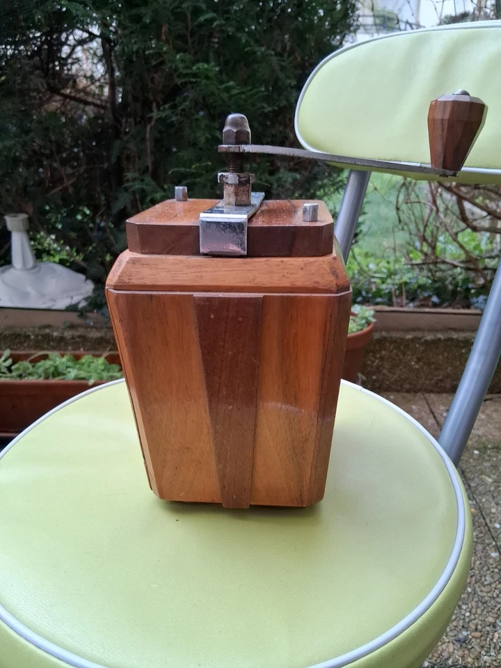 ANCIEN ET ORIGINAL MOULIN A CAFÉ EN BOIS MANUEL - EPOQUE 1936-1939 ART DECO - Photo 4/4