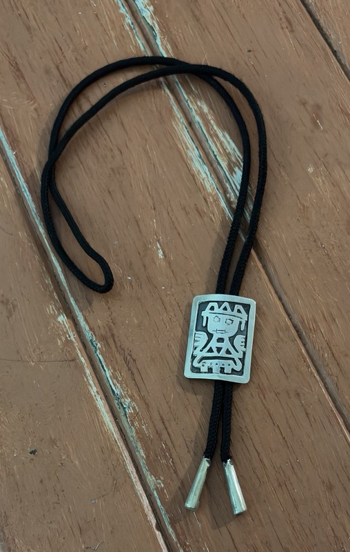 Vintage Marked Taxco Silver Bolo Tie