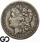 1903-S Morgan Silver Dollar Coin, Choice Fine++, Better Date