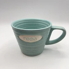 Starbucks Mug Ribbed Pale Blue Ceramic 2007  9 oz