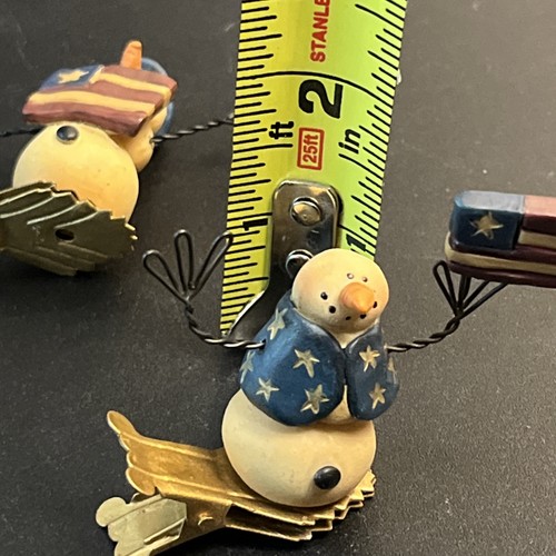 Blüteneimer Schneemann Weihnachtsfigur Suzi Clip On Flagge Sterne Streifen Figur - Bild 8 von 8