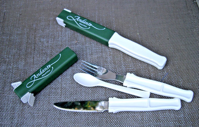 ANDANTE REISE KOMPAKTES BESTECKSET x2 CAMPING WANDERN PICKNICK SALZ PFEFFER GADGET