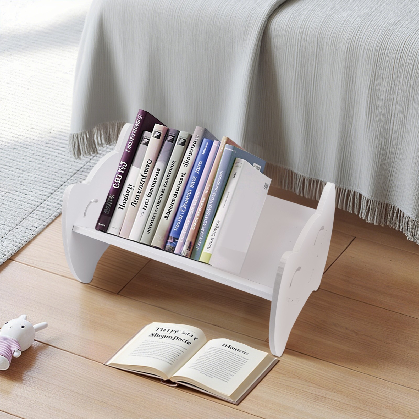 Desktop Storage Rack Bookcase Display Bedroom Study Shelf White Bookshelf