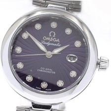 OMEGA DEVILLE LADYMATIC 425.30.34.20.60.001 34mm SS Purple Dial Automatic #C801 6