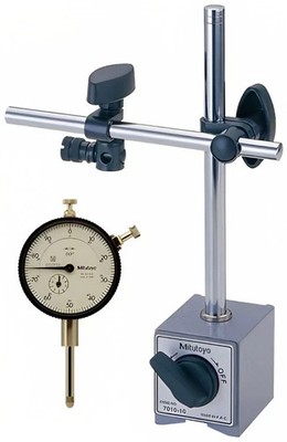 Mitutoyo 64PKA079 Magnetic Stand With Dial Indicator, 1'' Travel, 0.001''For Chile