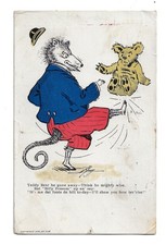 HTF Atlanta Publ Set Billy Possum Kicks Teddy Bear Postcard Wm H Taft Related
