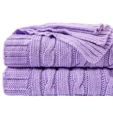 NTBAY 100 Pure Cotton Twin 60x80 Cable Knit Throw Blanket, Super Soft Warm...