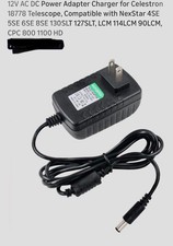 12V AC/DC Adapter Charger for Celestron Computerized Telescopes 18778 Power Cord