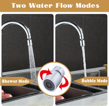 Swivel Faucet Aerator  Heavy  , Dual-Function 2-Flow Sprayer Faucet Head, 360 ...