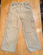 Boys Carhartt Khaki Cargo Pants Size 7 Adjustable Waist