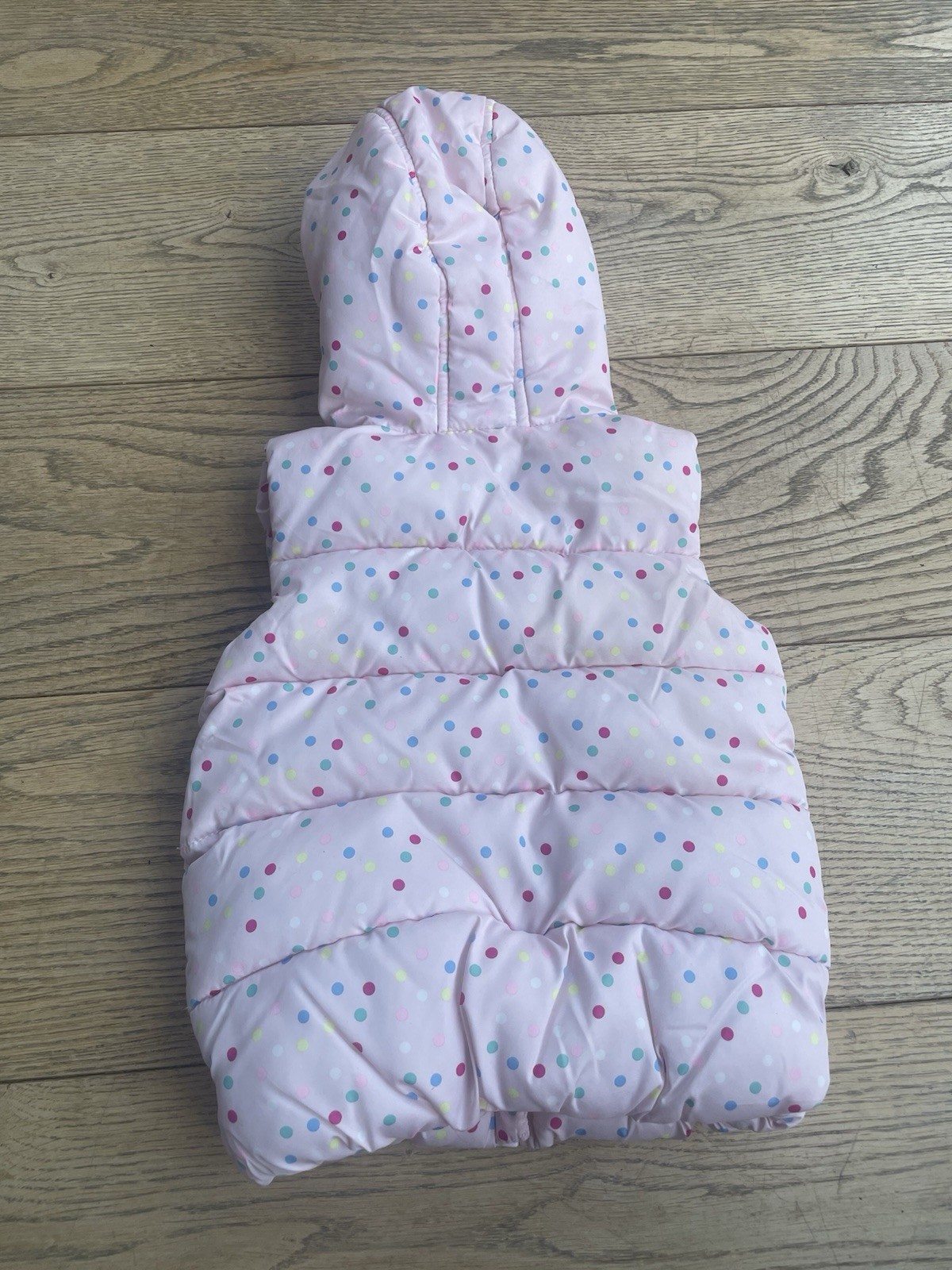 Pink & Colourful Polka Dot Padded Gilet 18-24 Months image 2