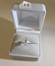 Vintage Marquis 14k White Gold Diamond Engagement Ring