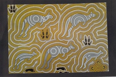 M5022 Australia Aboriginal Type Art Kangaroo David Mayers postcard