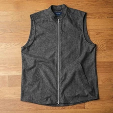 ETON Herringbone Wool Vest Gray Size L Menswear Classic Casual Business NWT Work