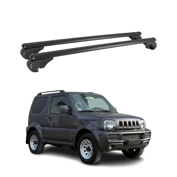 DachträGer GrundtäGer FüR Suzuki Jimny Mk3 1998-2018 75Kg Alu Schwarz 2 Tlg-image