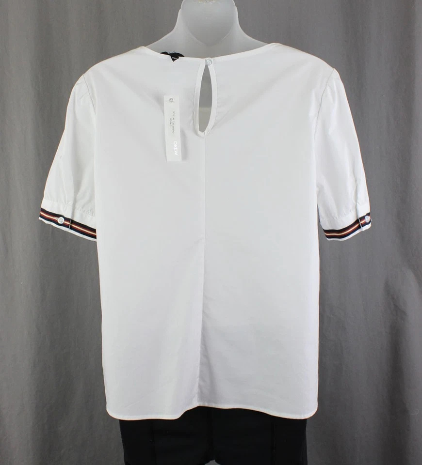 Top de mujer Drew blanco mezcla de algodón cuello redondo manga corta talla pequeña Foto 2 de 4