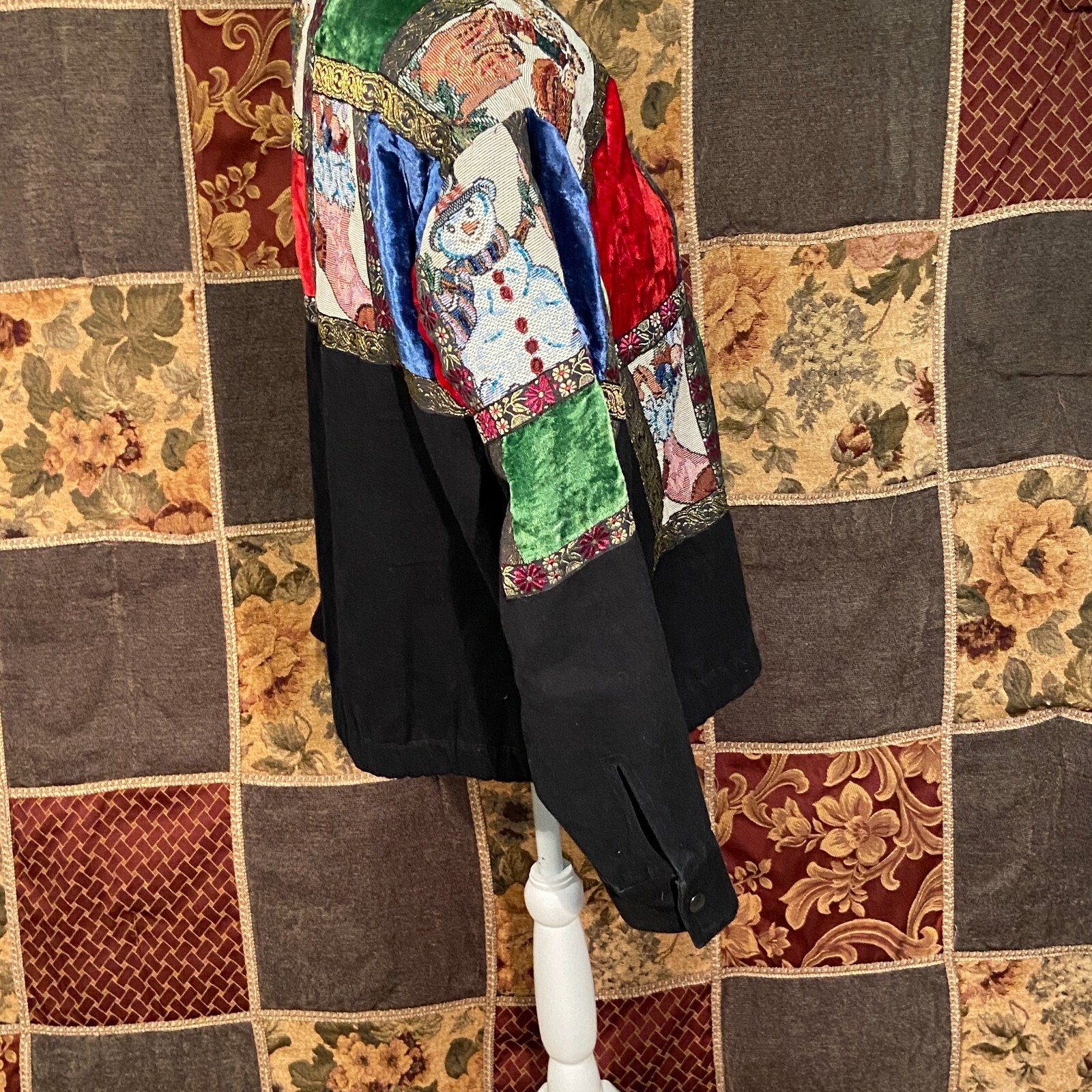 Modi Christmas Patchwork Embellished Lined Bomber… - image 11