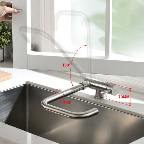 Klappbar Küchenarmatur Vorfenster Spültischarmatur 360° Einhand Wasserhahn Küche - Bild 16 von 21