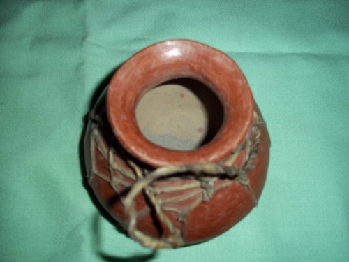 mexican pottery antique Mexico pottery Tarahumara water jug 5.5" wide 4.5" high - Picture 4 of 6