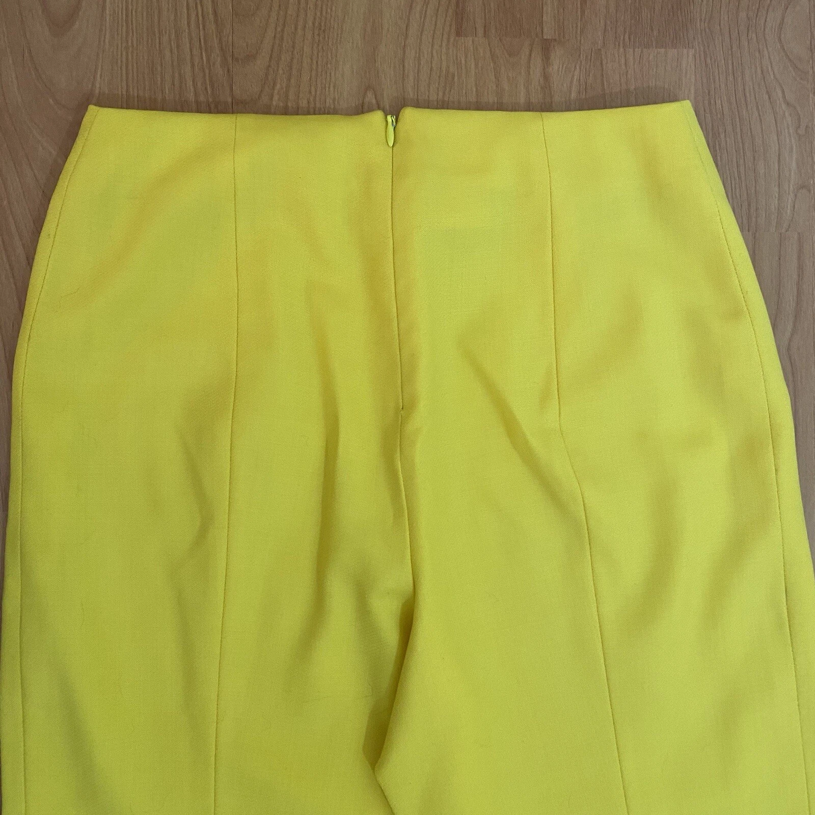 Pantaloni vintage Gianni Versace Couture da donna gialli effetto invecchiato taglia 40